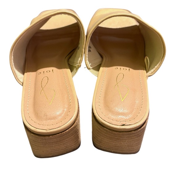 Joie Tan Nude Olympia Block Heel Slide Sandals Shoes Open Toe Faux Leather 9 - Picture 10 of 14
